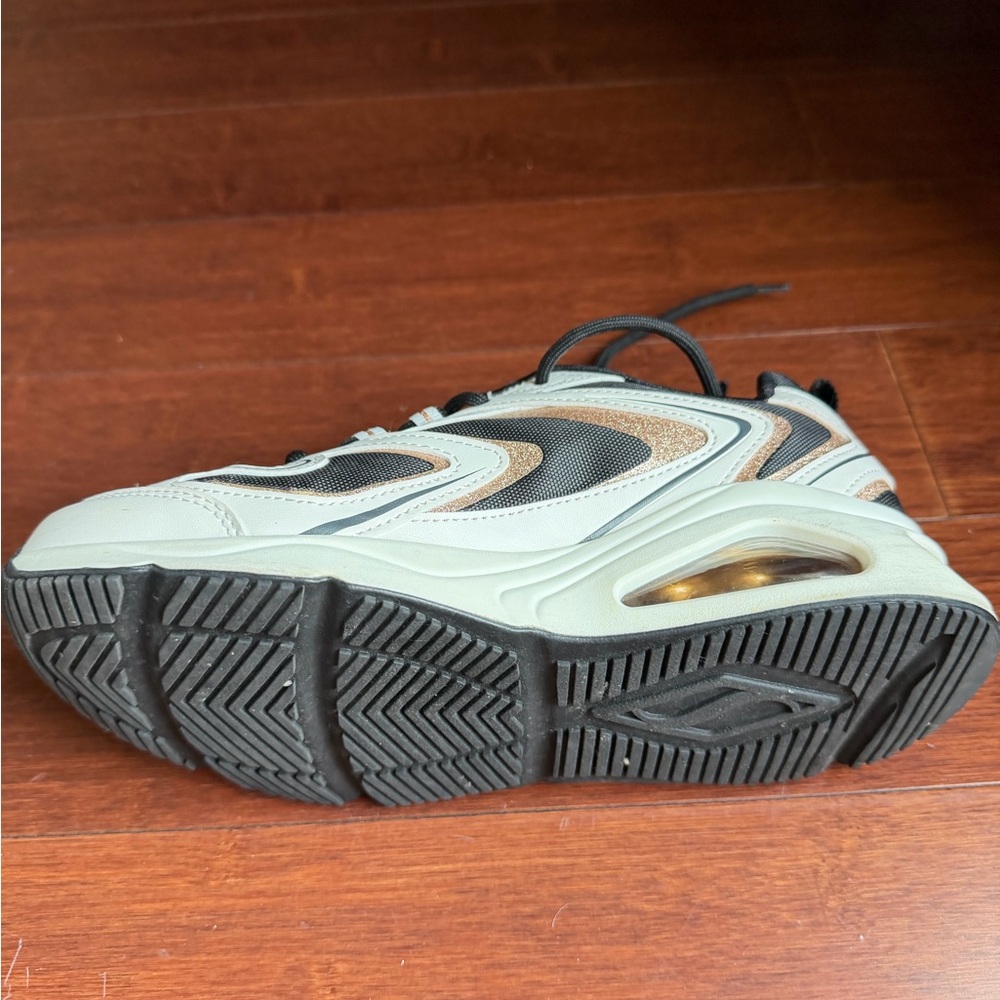Skechers Tres Air Uno Street Shimm-Airy Casual Sneakers Rose Gold BLK White - Picture 8 of 8
